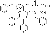 CAS # 115250-39-0, Tetrabenzyl-voglibose, TBV, 2-[[(1S,2S,3R,4S,5S)-5-hydroxy-2,3,4-tris(phenylmethoxy)-5-(phenylmethoxymethyl)cyclohexyl]amino]propane-1,3-diol