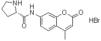 structure of CAS# 115388-93-7, (S)-N-(4-甲基-2-氧代-2H-1-苯并吡喃-7-基)-2-吡咯烷甲酰胺单氢溴酸盐