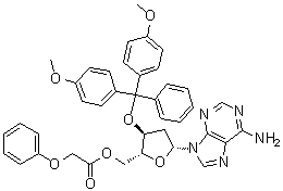structure of CAS# 115388-94-8, 3'-O-[二(4-甲氧基苯基)苯基甲基]-2'-脱氧腺苷 5'-(苯氧基乙酸)酯