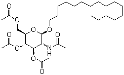十六烷基 2-(乙酰氨基)-2-脱氧-beta-D-吡喃葡萄糖苷 3,4,6-三乙酸酯分子结构 (CAS 115414-47-6)