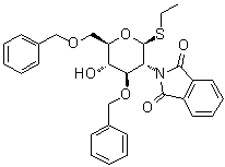 CAS 登录号：115533-35-2, 乙基 2-脱氧-2-(1,3-二氢-1,3-二氧代-2H-异吲哚-2-基)-3,6-二-O-(苯基甲基)-1-硫代-beta-D-吡喃葡萄糖苷