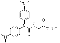 N-[[二[4-(二甲基氨基)苯基]氨基]羰基]甘氨酸单钠盐分子结构 (CAS 115871-19-7)