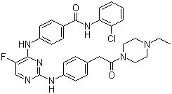 N-(2-氯苯基)-4-[[2-[[4-[2-(4-乙基-1-哌嗪基)-2-氧代乙基]苯基]氨基]-5-氟-4-嘧啶基]氨基]苯甲酰胺分子结构 (CAS 1158838-45-9)