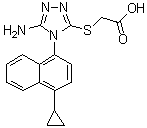 2-[[5-氨基-4-(4-环丙基萘-1-基)-4H-1,2,4-三唑-3-基]硫基]乙酸分子结构 (CAS 1158970-37-6)