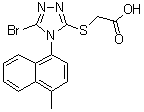 2-[[5-溴-4-(4-甲基萘-1-基)-4H-1,2,4-三唑-3-基]硫基]乙酸分子结构 (CAS 1158970-49-0)