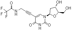 2'-脱氧-5-[3-[(2,2,2-三氟乙酰基)氨基]-1-丙炔-1-基]尿苷分子结构 (CAS 115899-40-6)