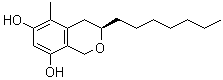 (3R)-3-庚基-3,4-二氢-5-甲基-1H-2-苯并吡喃-6,8-二醇分子结构 (CAS 1159392-22-9)