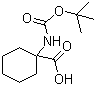 1-(N-叔丁氧羰基氨基)环己烷甲酸分子结构 (CAS 115951-16-1)