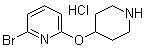 structure of CAS# 1159815-93-6, 2-Bromo-6-(4-piperidinyloxy)pyridine hydrochloride