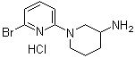 1-(6-溴-2-吡啶基)-3-哌啶胺盐酸盐分子结构 (CAS 1159816-26-8)