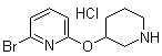 structure of CAS# 1159816-30-4, 2-溴-6-(3-哌啶基氧基)吡啶盐酸盐
