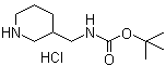 (哌啶-3-基甲基)氨基甲酸叔丁酯盐酸盐分子结构 (CAS 1159826-67-1)