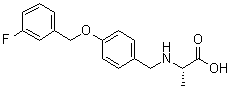 structure of CAS# 1160513-60-9, (S)-2-[[4-[(3-Fluorobenzyl)oxy]benzyl]amino]propionic acid