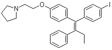 CAS # 116057-75-1, Idoxifene, 1-[2-[4-[(1E)-1-(4-Iodophenyl)-2-phenyl-1-buten-1-yl]phenoxy]ethyl]pyrrolidine, SB 223030