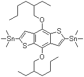 1,1'-[4,8-双[(2-乙基己基)氧基]苯并[1,2-b:4,5-b']二噻吩-2,6-二基]双[1,1,1-三甲基锡]分子结构 (CAS 1160823-78-8)