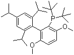 二叔丁基(2',4',6'-三异丙基-3,6-二甲氧基联苯基-2-基)膦分子结构 (CAS 1160861-53-9)
