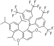 structure of CAS# 1160861-60-8, 双[3,5-双(三氟甲基)苯基][3,6-二甲氧基-2',4',6'-三异丙基[1,1'-联苯]-2-基]膦