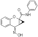 (1aS,7E,7aS)-7,7a-二氢-7-(羟基亚胺)-N-苯基-苯并[b]环丙烯并[e]吡喃-1a(1H)-甲酰胺分子结构 (CAS 1161205-27-1)