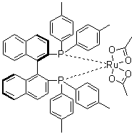 structure of CAS# 116128-29-1, [(R)-(+)-2,2'-双(二对甲苯基膦)-1,1'-联萘]钌二乙酸盐