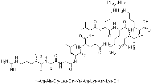 CAS 登录号：1164096-90-5, L-精氨酰-L-丙氨酰甘氨酰-L-亮氨酰-L-谷氨酰胺酰-L-缬氨酰-L-精氨酰-L-赖氨酰-L-天冬氨酰胺酰-L-赖氨酸