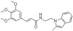 (2E)-N-[2-(2-甲基-1H-吲哚-1-基)乙基]-3-(3,4,5-三甲氧基苯基)-2-丙烯酰胺分子结构 (CAS 1164462-05-8)