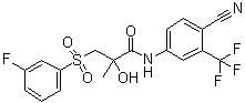 structure of CAS# 1166228-30-3, N-[4-氰基-3-(三氟甲基)苯基]-3-[(3-氟苯基)磺酰基]-2-羟基-2-甲基丙酰胺
