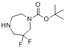 structure of CAS# 1166820-07-0, Tert-butyl 6,6-difluoro-1,4-diazepane-1-carboxylate