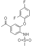 structure of CAS# 116686-15-8, N-[4-乙酰基-2-(2,4-二氟苯氧基)苯基]-甲烷磺酰胺
