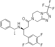 CAS 登录号：1169707-30-5, (3R)-1-[5,6-二氢-3-(三氟甲基)-1,2,4-三唑并[4,3-a]吡嗪-7(8H)-基]-3-[[(1R)-1-苯乙基]氨基]-4-(2,4,5-三氟苯基)-1-丁酮
