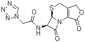 N-[(5aR,6R)-1,4,5a,6-四氢-1,7-二氧代-3H,7H-氮杂环丁烷并[2,1-b]呋喃并[3,4-d][1,3]噻嗪-6-基]-1H-四唑-1-乙酰胺分子结构 (CAS 1172998-53-6)