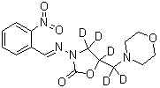 4,4,5-三氘代-5-[(吗啉-4-基)双氘甲基]-3-[(E)-(2-硝基苯基)亚甲基氨基]-1,3-恶唑烷-2-酮分子结构 (CAS 1173097-59-0)