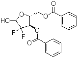 2-脱氧-2,2-二氟-D-赤式戊呋喃糖 3,5-二苯甲酸酯分子结构 (CAS 1173824-58-2)