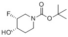 叔-丁基(3R,4S)-3-氟-4-羟基哌啶-1-羧酸酯分子结构 (CAS 1174020-42-8)