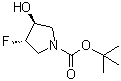 (3S,4S)-3-氟-4-羟基-1-吡咯烷羧酸叔丁酯分子结构 (CAS 1174020-51-9)