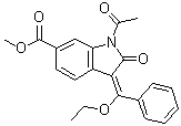 1-乙酰基-3-(乙氧基苯基亚甲基)-2,3-二氢-2-氧代-1H-吲哚-6-羧酸甲酯分子结构 (CAS 1175365-43-1)