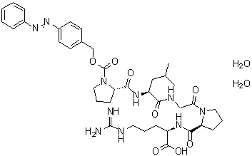 structure of CAS# 118081-33-7, N2-[1-[N-[N-[1-[[[4-(Phenylazo)phenyl]methoxy]carbonyl]-L-prolyl]-L-leucyl]glycyl]-L-prolyl]-D-arginine dihydrate