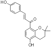 structure of CAS# 118266-99-2, 1-(3,4-Dihydro-5-hydroxy-2,2-dimethyl-2H-1-benzopyran-8-yl)-3-(4-hydroxyphenyl)-2-propen-1-one
