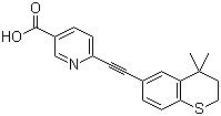 structure of CAS# 118292-41-4, 6-[2-(3,4-Dihydro-4,4-dimethyl-2H-1-benzothiopyran-6-yl)ethynyl]-3-pyridine carboxylic acid