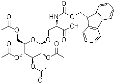 N-[芴甲氧羰基]-O-(2,3,4,6-四-O-乙酰基-beta-D-吡喃葡萄糖基)-L-丝氨酸分子结构 (CAS 118358-38-6)