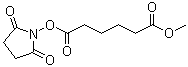 structure of CAS# 118380-06-6, Hexanedioic acid 1-(2,5-dioxo-1-pyrrolidinyl) 6-methyl ester