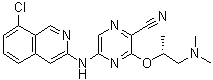 5-[(8-氯-3-异喹啉基)氨基]-3-[(1R)-2-(二甲基氨基)-1-甲基乙氧基]-2-吡嗪甲腈分子结构 (CAS 1184843-57-9)