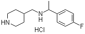 N-[1-(4-氟苯基)乙基]-4-哌啶甲胺盐酸盐分子结构 (CAS 1185307-34-9)
