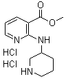 2-(3-哌啶基氨基)-3-吡啶羧酸甲酯盐酸盐分子结构 (CAS 1185307-66-7)