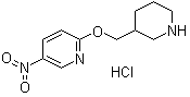 5-硝基-2-(3-哌啶基甲氧基)吡啶盐酸盐分子结构 (CAS 1185307-86-1)