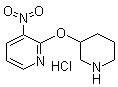 3-硝基-2-(3-哌啶基氧基)吡啶盐酸盐分子结构 (CAS 1185308-05-7)
