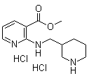 2-[(3-哌啶基甲基)氨基]-3-吡啶羧酸甲酯盐酸盐分子结构 (CAS 1185308-09-1)