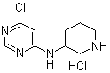 6-氯-N-3-哌啶基-4-嘧啶胺盐酸盐分子结构 (CAS 1185309-48-1)