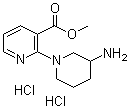 2-(3-氨基-1-哌啶基)-3-吡啶羧酸甲酯盐酸盐分子结构 (CAS 1185309-86-7)