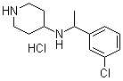 N-[1-(3-氯苯基)乙基]-4-哌啶胺盐酸盐分子结构 (CAS 1185310-15-9)