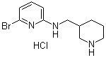6-溴-N-(3-哌啶基甲基)-2-吡啶胺盐酸盐分子结构 (CAS 1185310-62-6)
